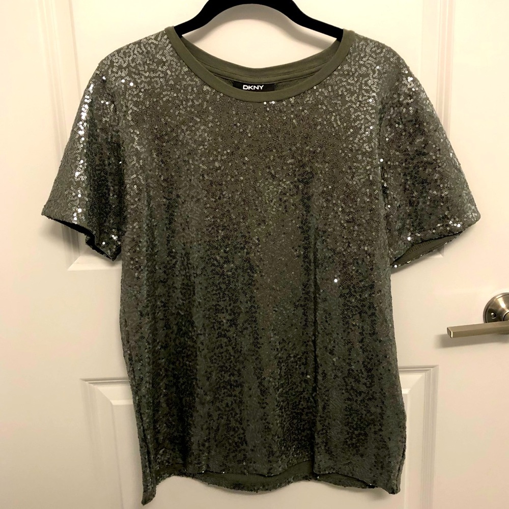 Womens Green DKNY T shirt